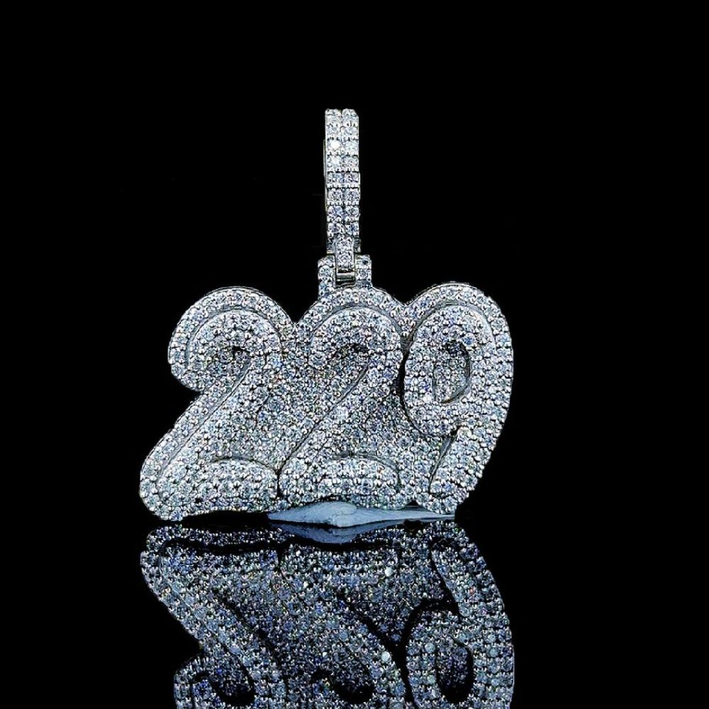 Moissanite Diamond Iced Out 229 Number Hip Hop Pendant