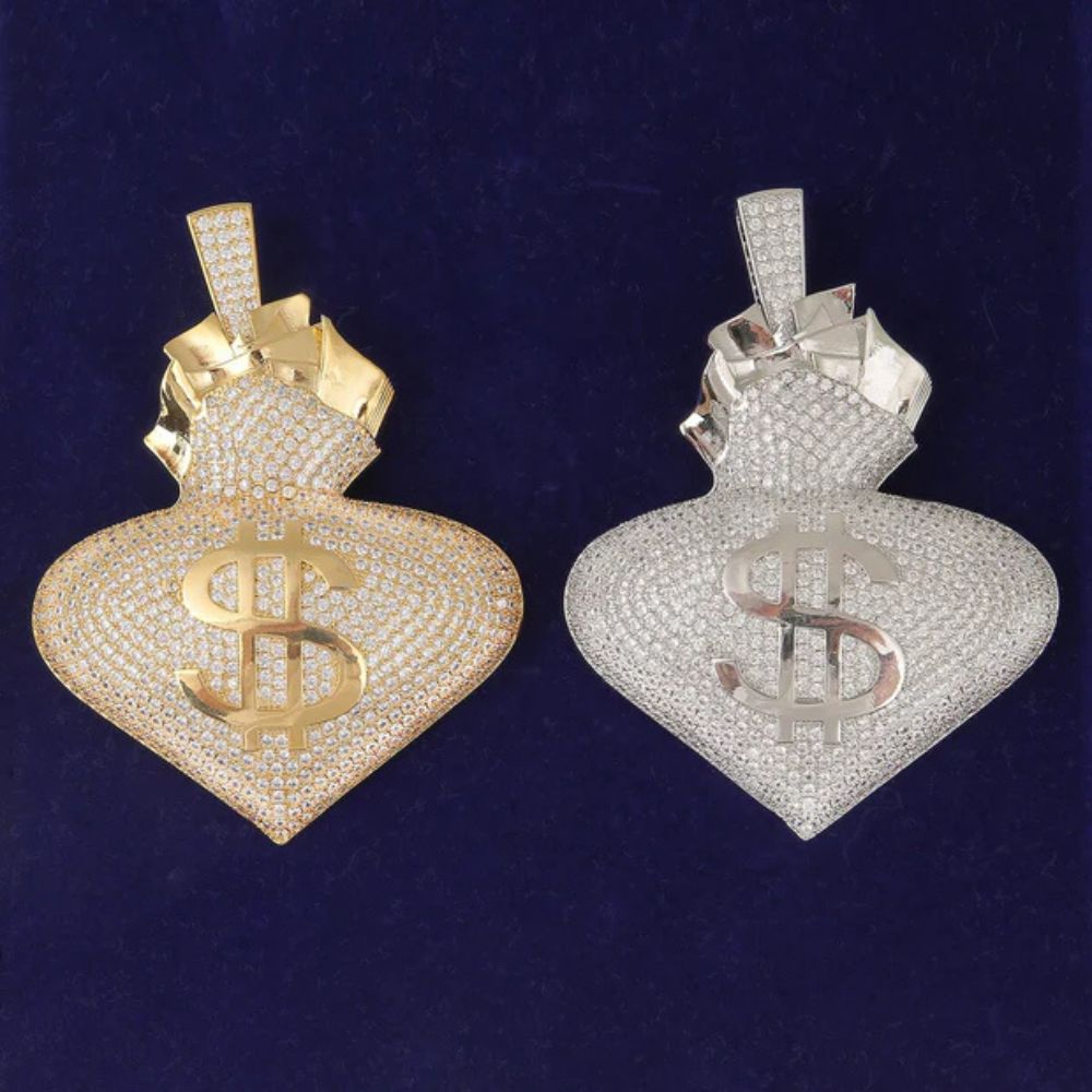 Round Cut Lab Grown Diamond Hip Hop Pendant For Men
