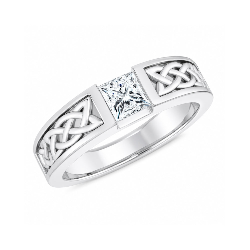 Lab Grown Diamond Princess Cut Bar Set Solitaire Promise Ring