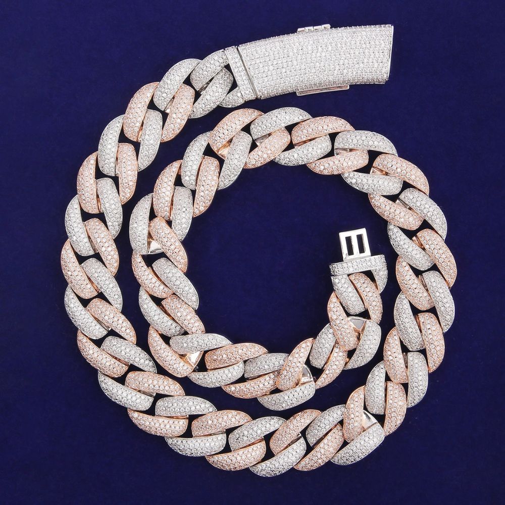 Lab Grown Diamond Round Cut Classic Cuban Link Chain