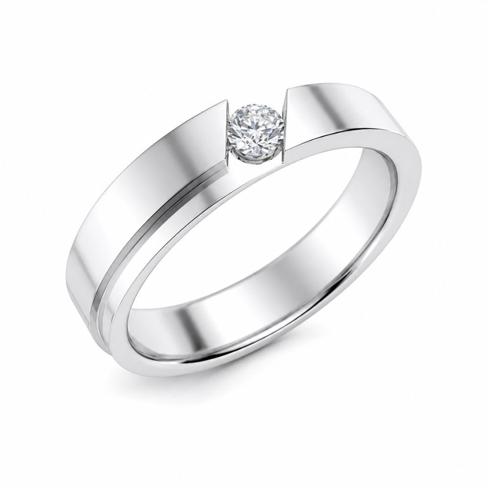 Round Cut Bar Set Lab Grown Diamond Promise Band For Men