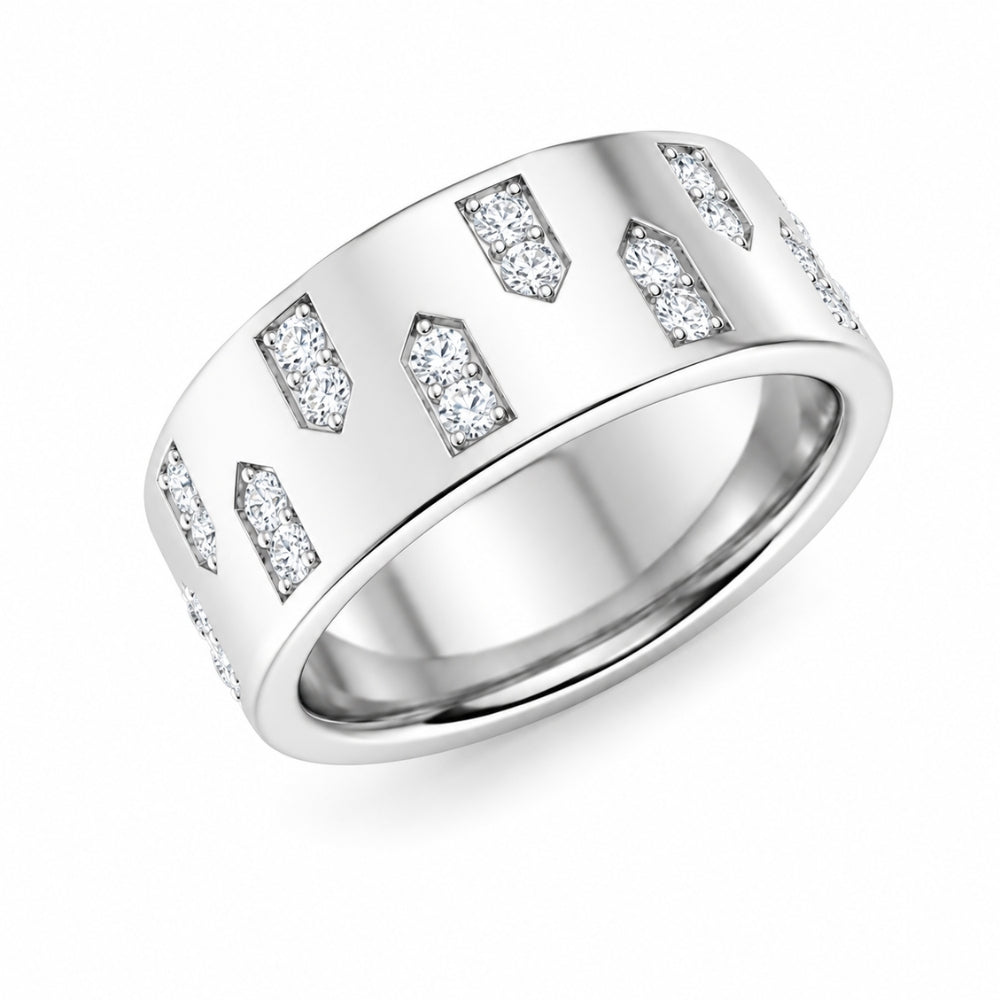 Round Cut Lab Grown Diamond Prong Setting Men's Promise Band