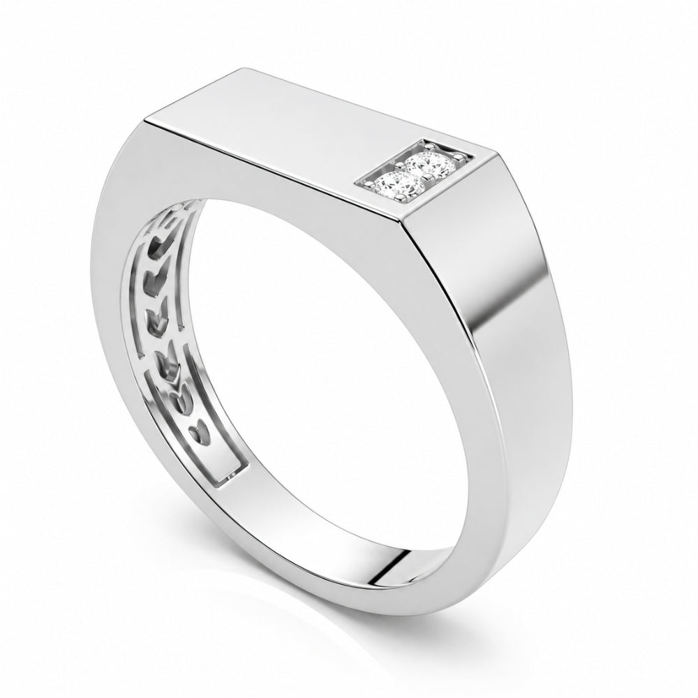 Lab Grown Diamond Round Cut Pave Set Engagement Ring For Men
