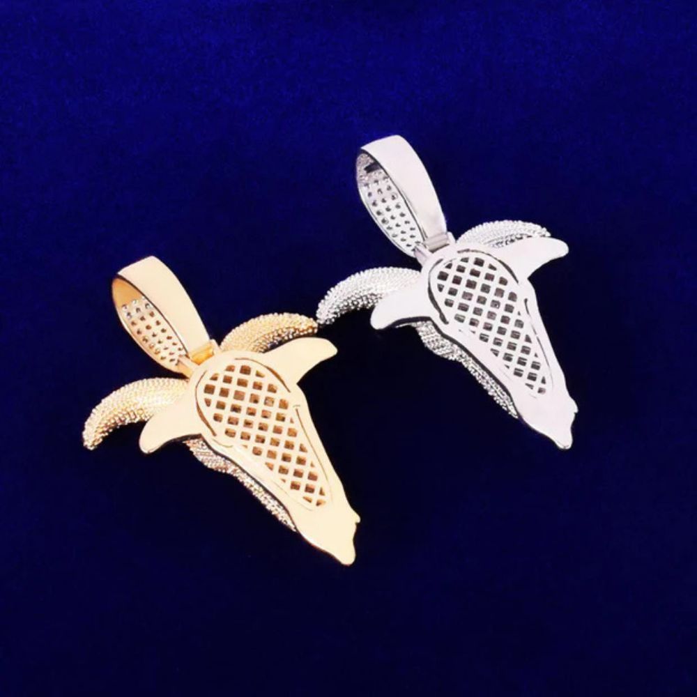 Round Cut Lab Grown Diamond Goat Head Pendant For Men
