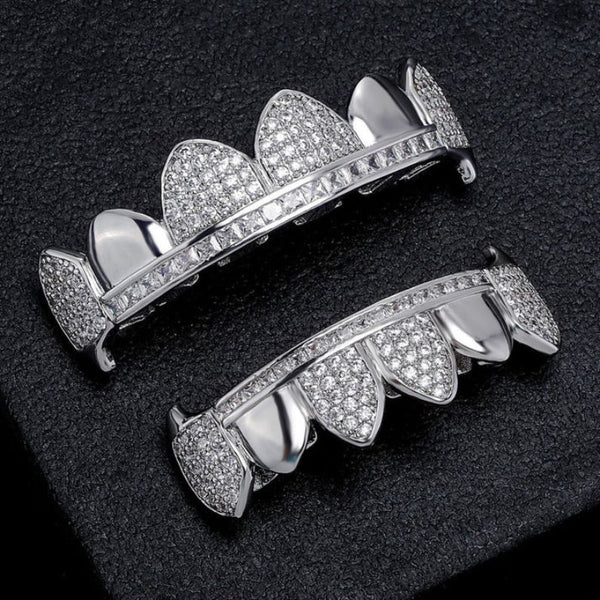 Moissanite Bar Iced Out Hip Hop Grillz For Men's