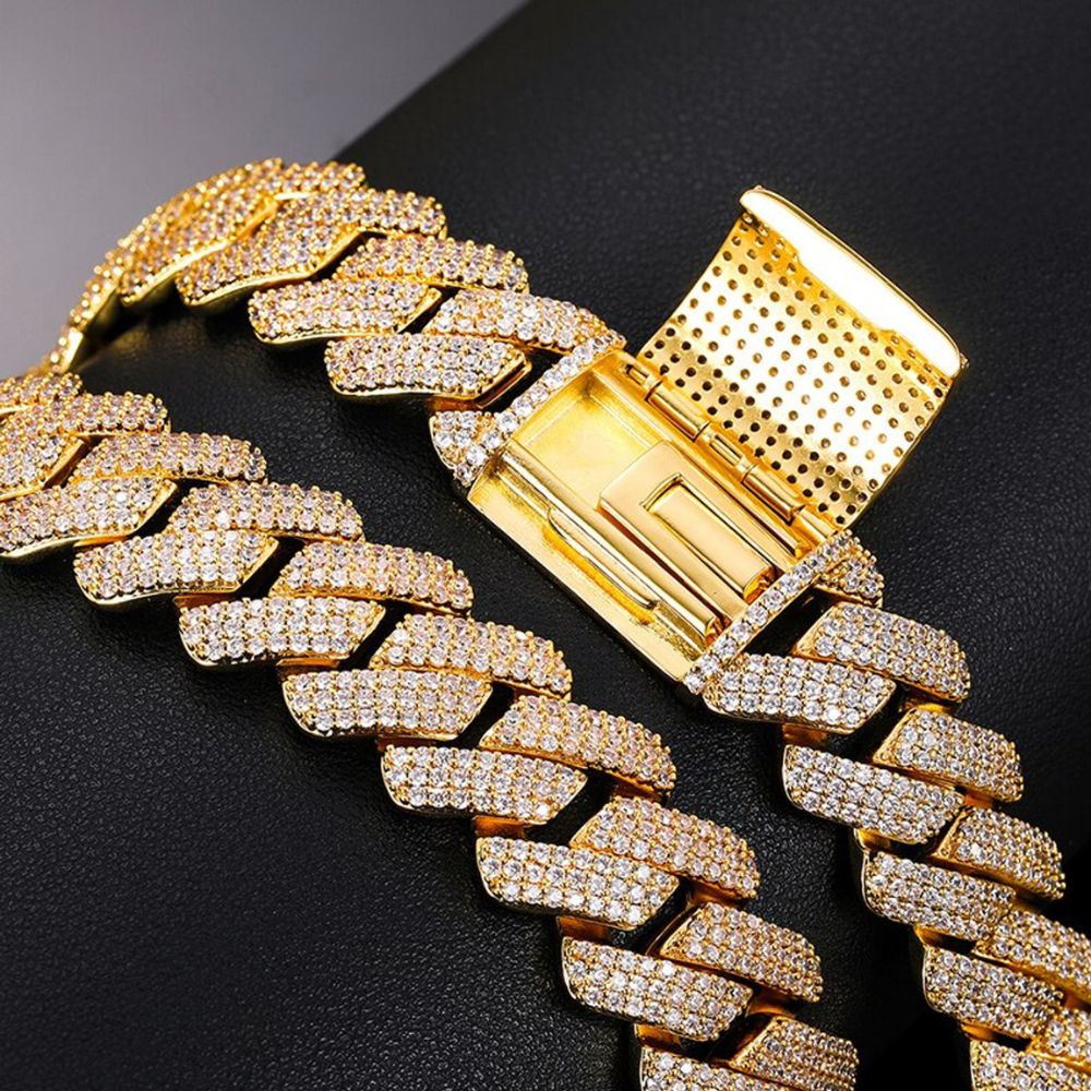 Lab Grown Diamond Round Cut Miami Cuban Link Chain