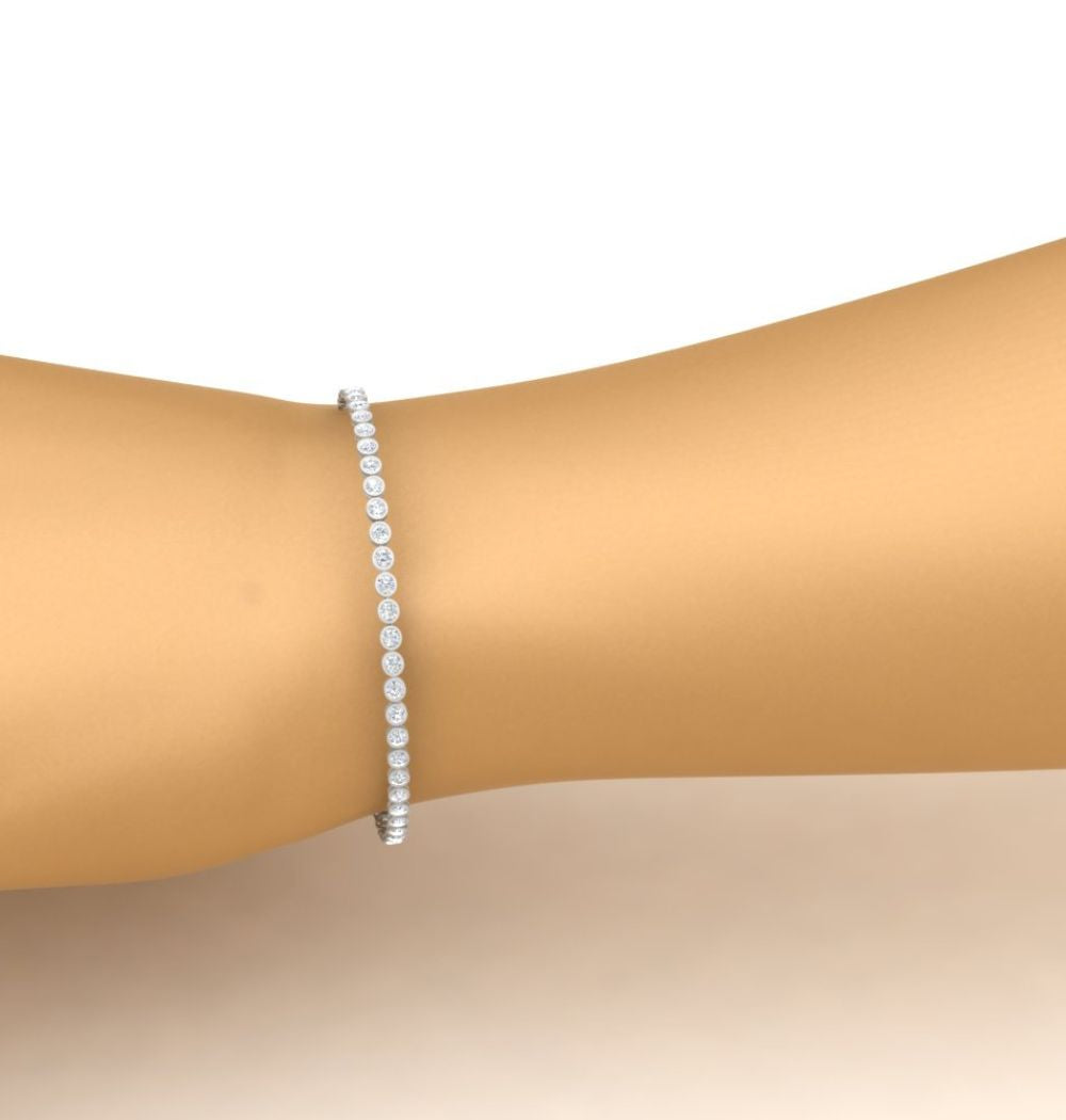 VVS1 Moissanite Round Cut Bezel Set Women's Bracelet