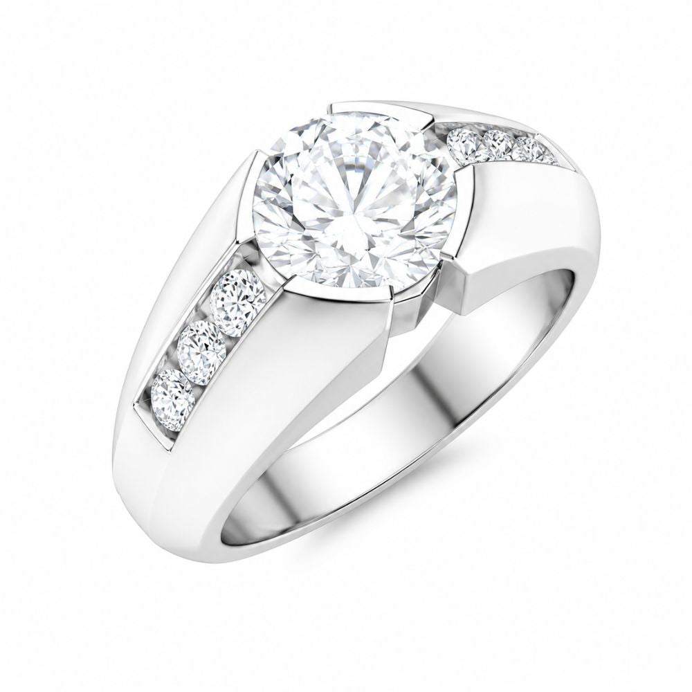 Cushion Cut Channel Set Lab Grown Diamond Engagement Ring