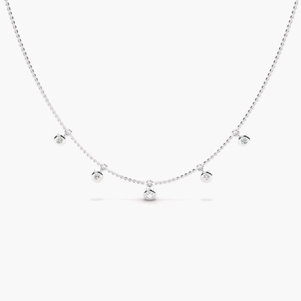Moissanite Round Brilliant Cut Bezel Set Pendant