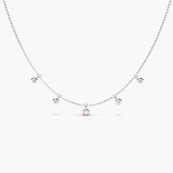 Moissanite Round Brilliant Cut Bezel Set Pendant
