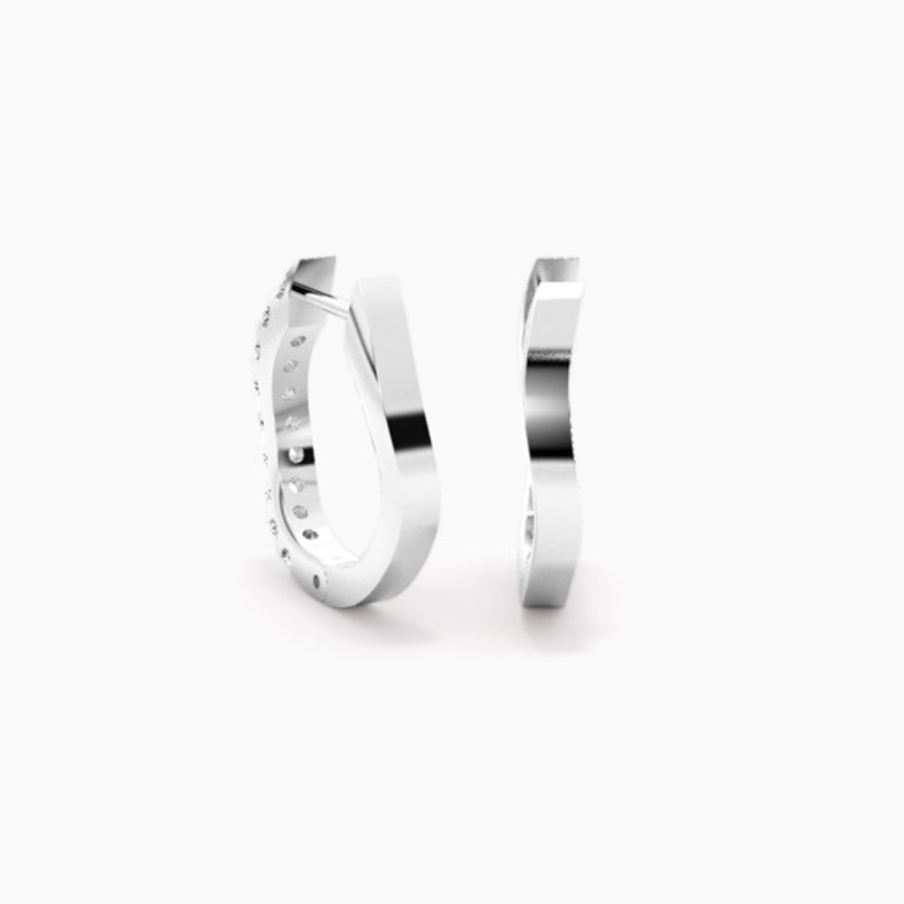 Round Cut Moissanite Pave Set Hoop Earrings For Women
