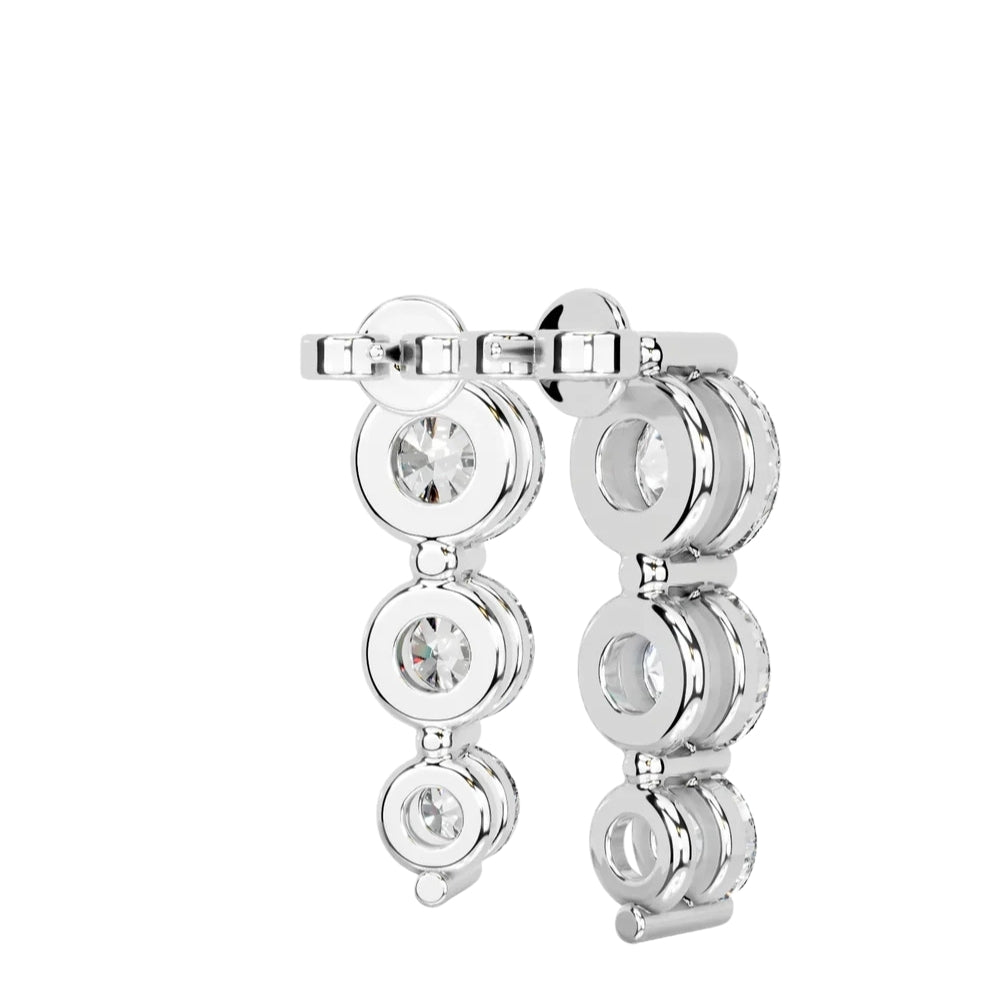 Round Cut Moissanite Drop Dangle Earrings For Women