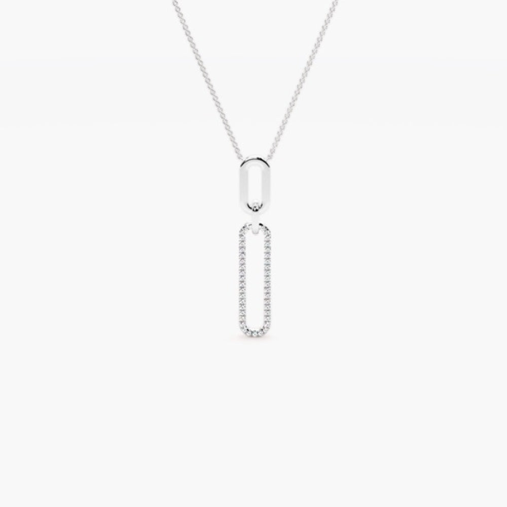 Round Cut Pave Set Colorless Moissanite Pendant