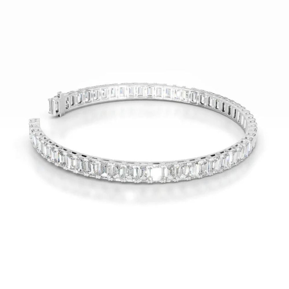 Emerald Cut Moissanite Tennis Bracelet For Women