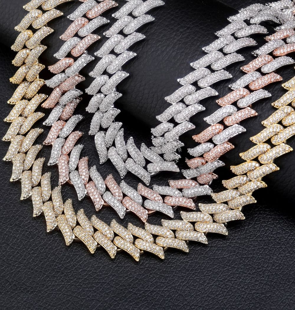 Lab Grown Diamond Round Cut Iced Out Hip Hop Chain