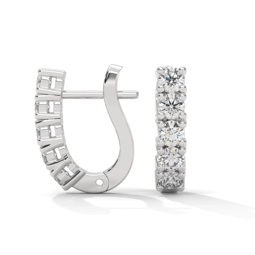 Colorless Moissanite Round Cut Hoop Earrings For Women's