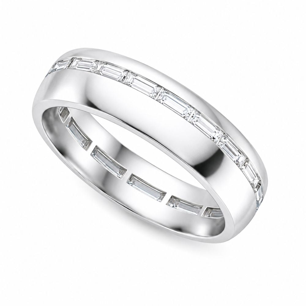 Baguette Cut Channel Set Lab Grown Diamond Wedding Band