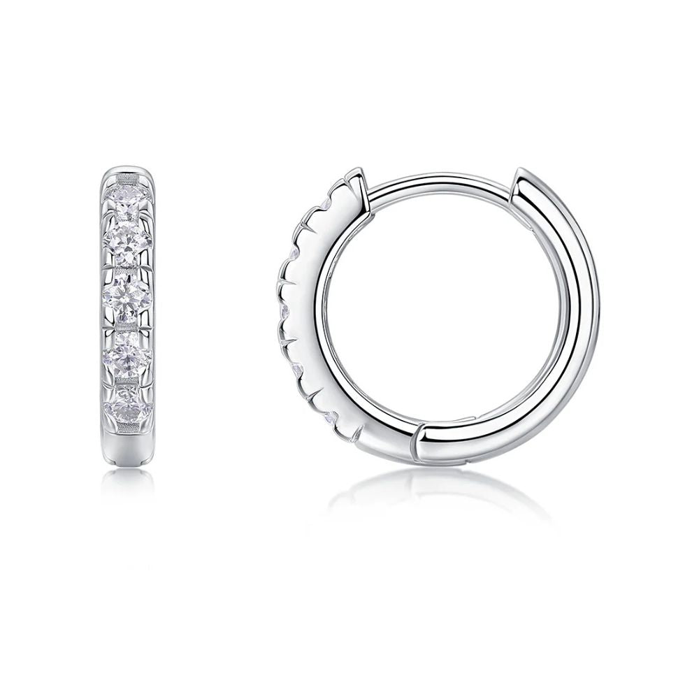 VVS1 Moissanite Round Cut Hoop Earrings For Her