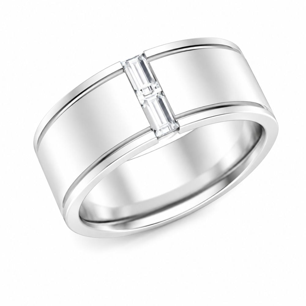 Baguette Cut Lab Grown Diamond Channel Set Wedding Band