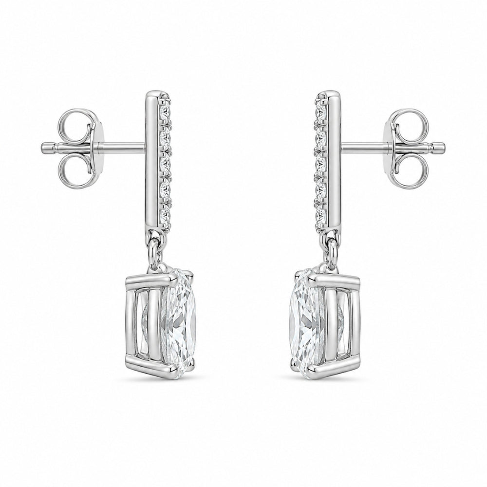 Oval Cut Moissanite Drop Dangle Earrings For Women