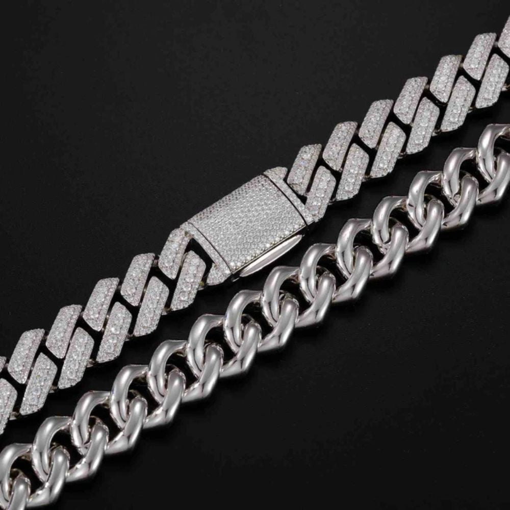 Lab Grown Diamond Round Cut Cuban Link Chain For Men