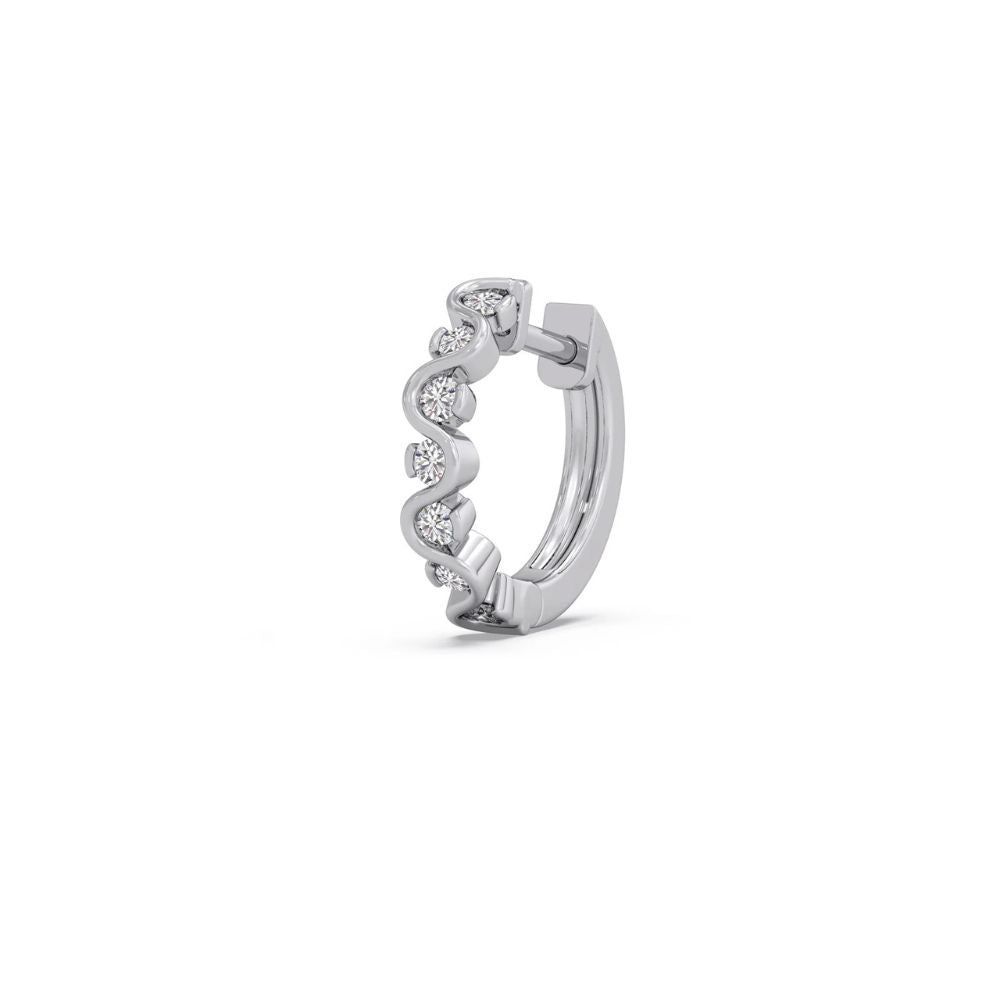 Colorless Moissanite Round Cut Hoop Earrings