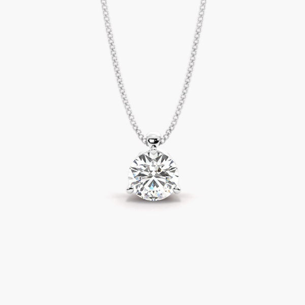 Round Cut Colorless Moissanite Solitaire Pendant
