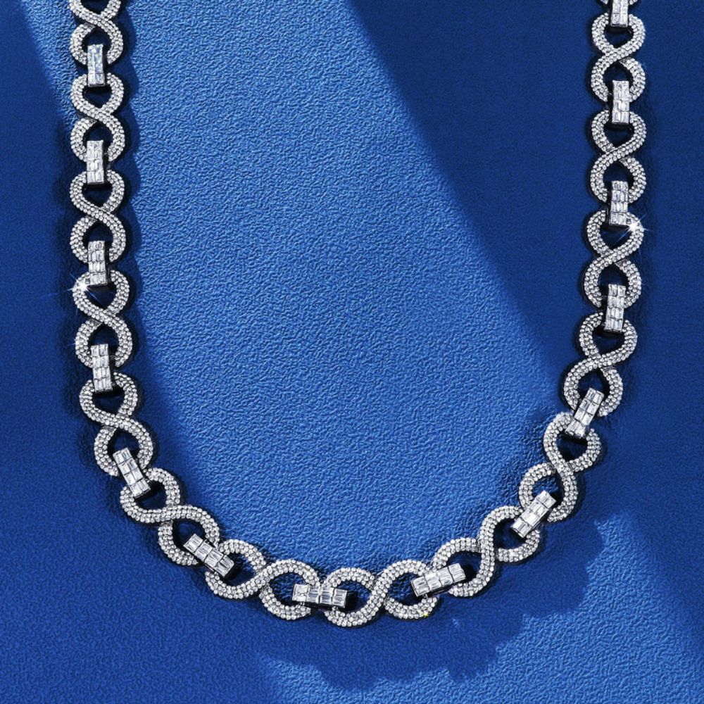 Moissanite Iced Out Infinity Link Hip Hop Chain