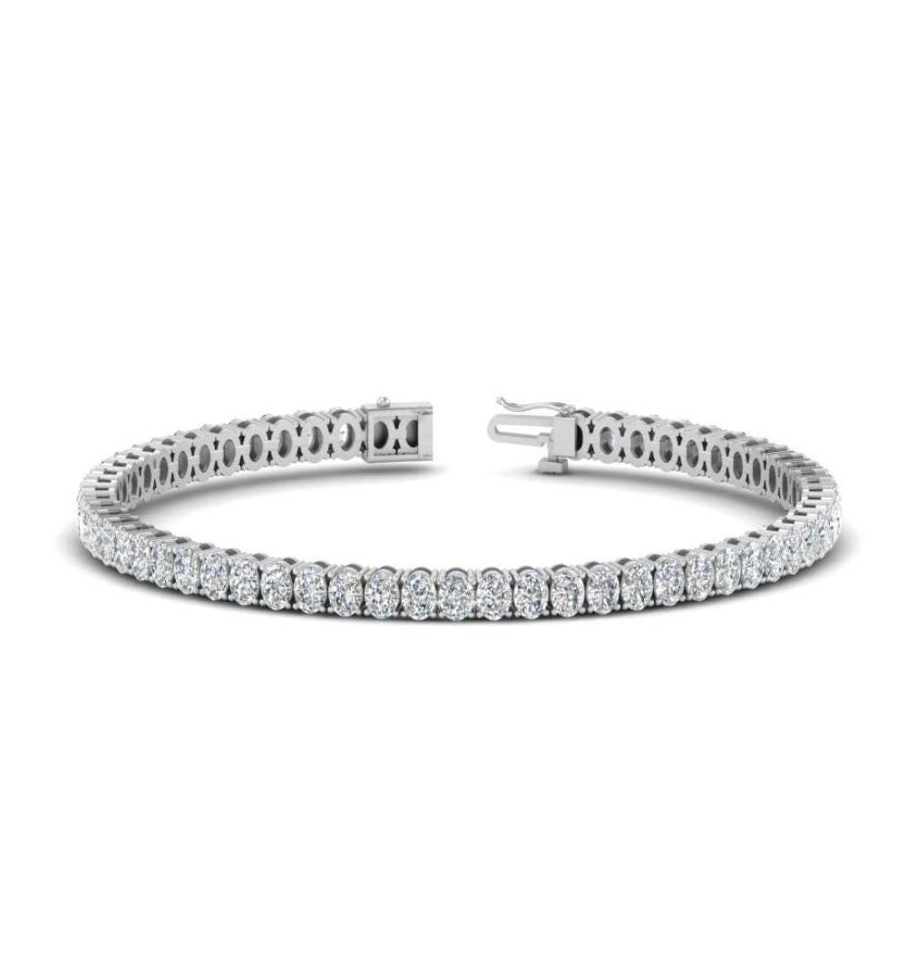 Oval Cut Moissanite Tennis Bracelet For Birthday Gift