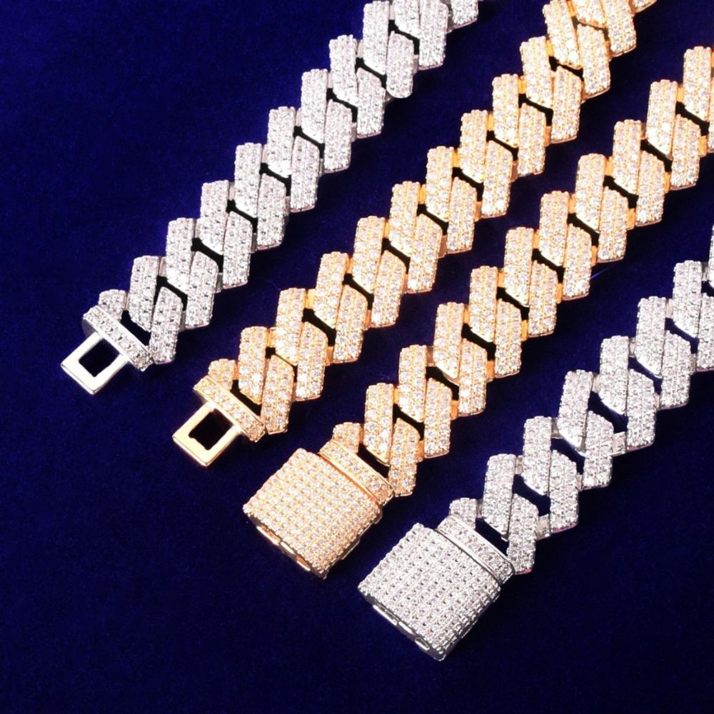 Lab Grown Diamond Round Cut Cuban Link Hip Hop Chain For Men