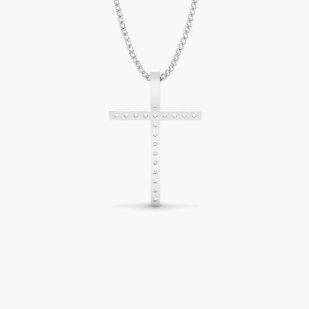 Moissanite Round Cut Criss Cross Pendant