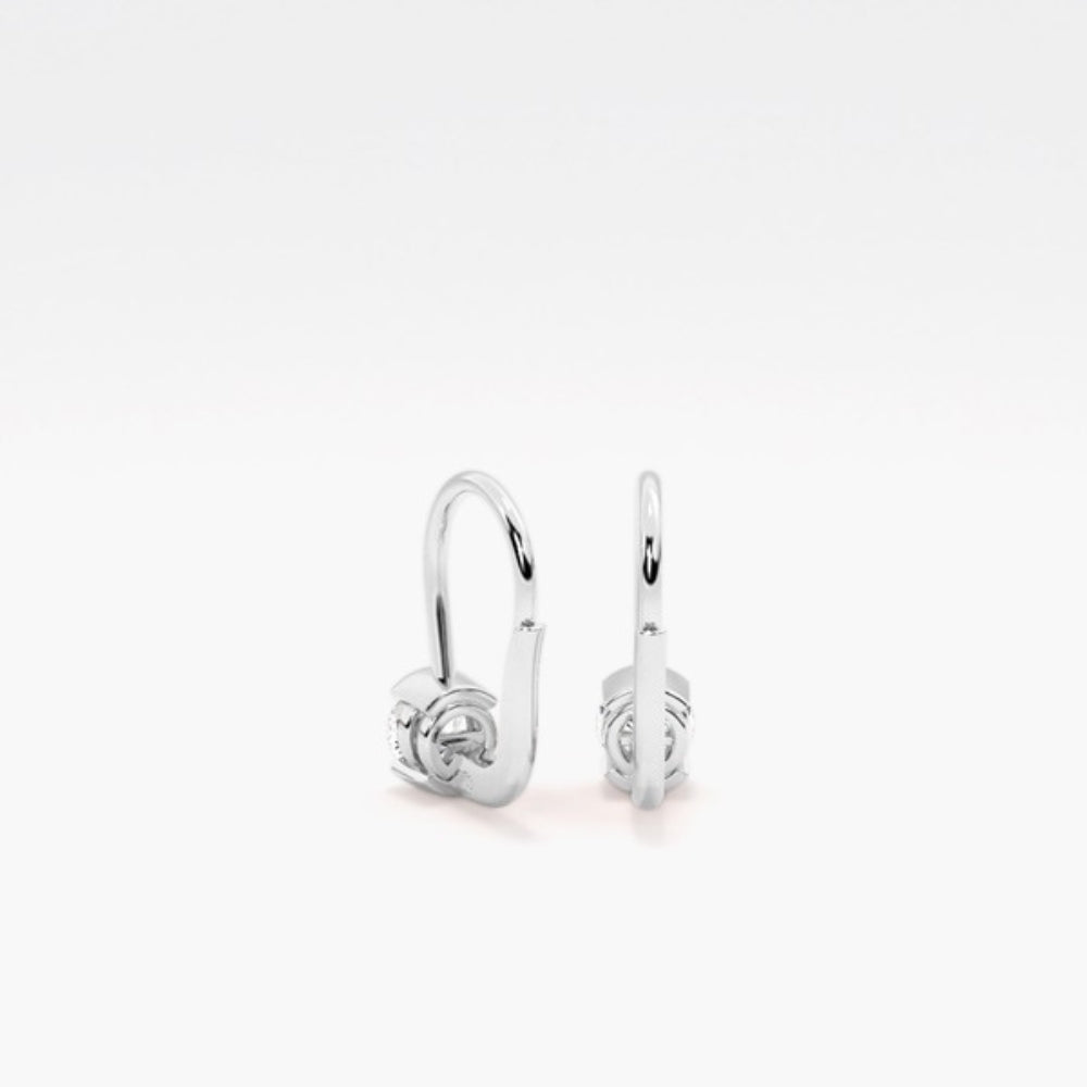 Round Cut Colorless Moissanite Hoop Earrings For Women