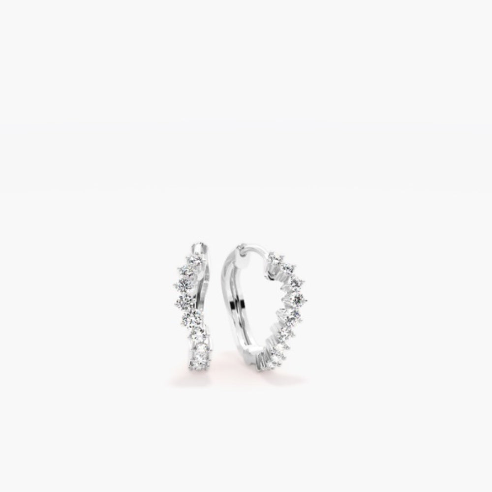 Moissanite Round Cut Hoop Earrings For Women