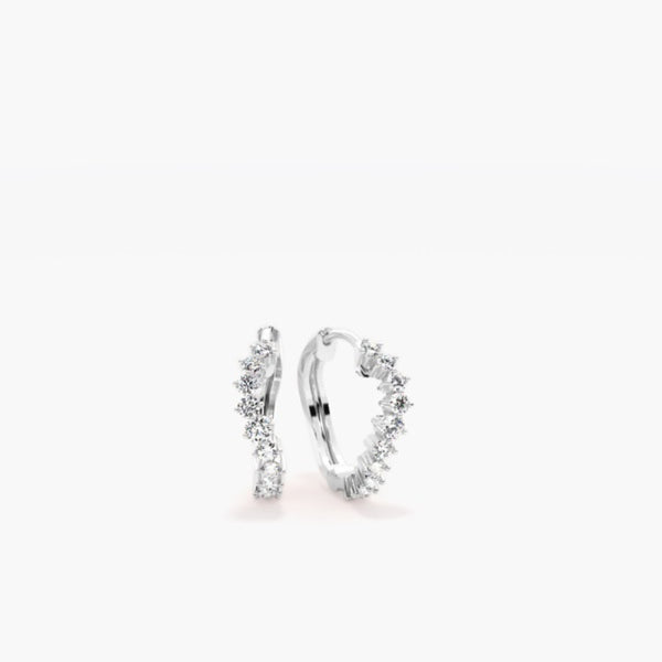 Moissanite Round Cut Hoop Earrings For Women