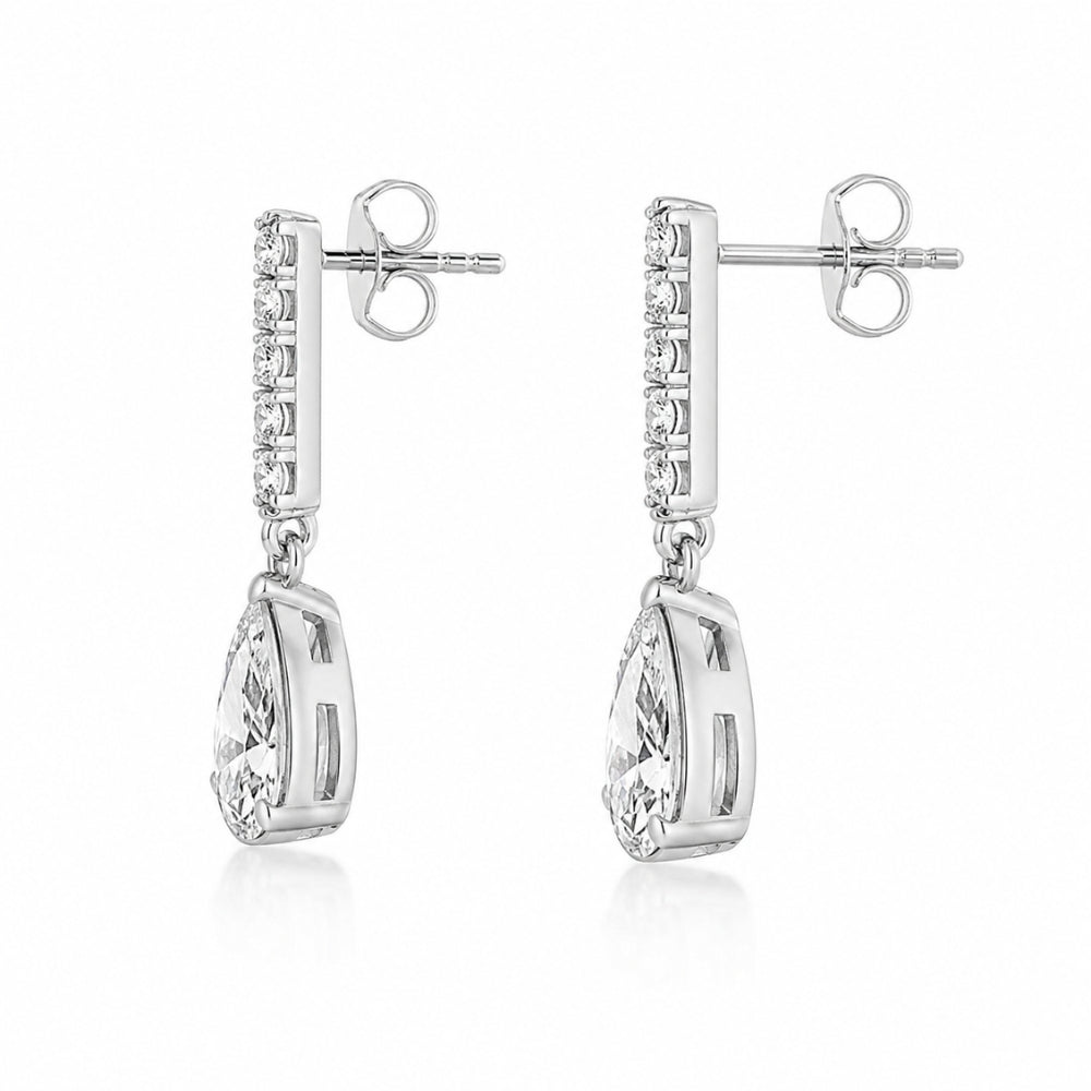 Elegant Pear Cut Moissanite Women's Drop Earrings For Birthday Gift