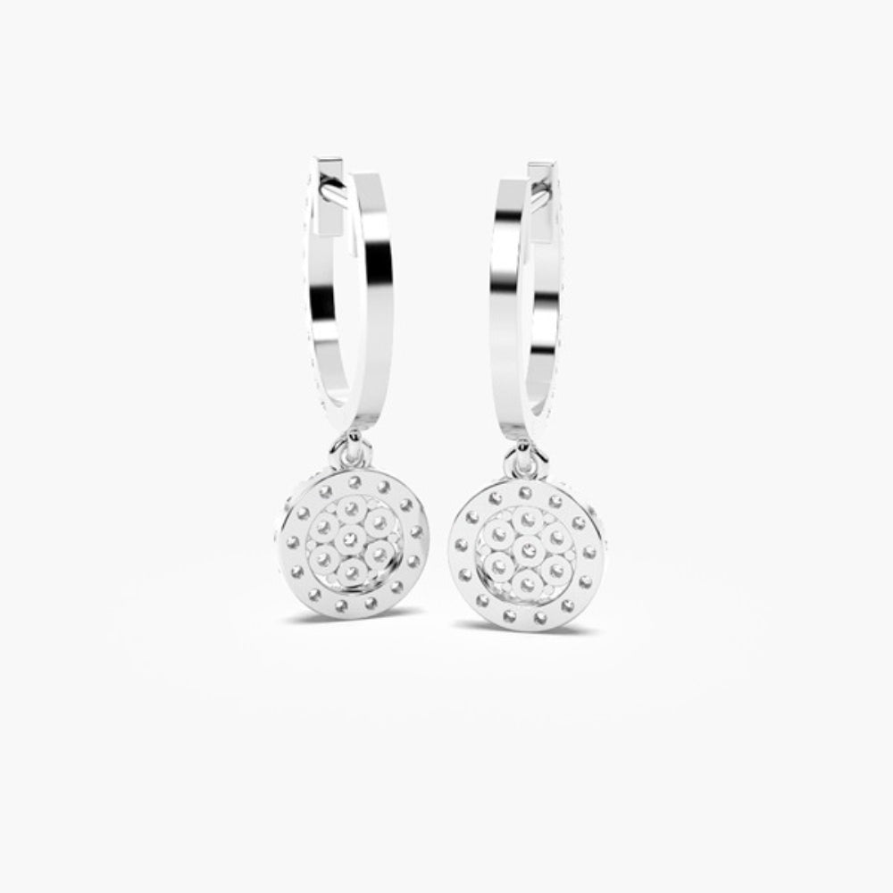 Colorless Moissanite Round Cut Classic Hoop Earrings