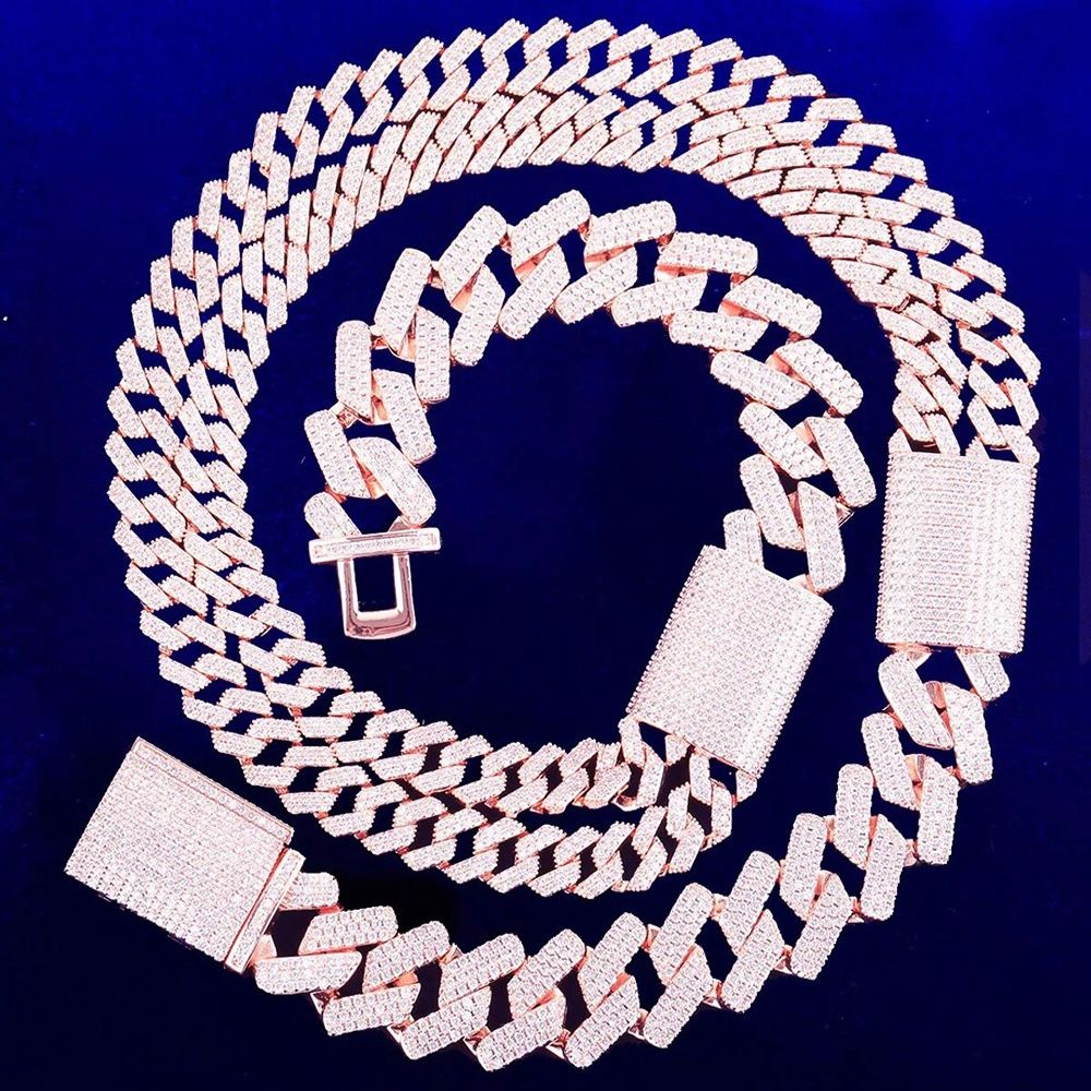 Lab Grown Diamond Round Cut Iced Out Chain For Men