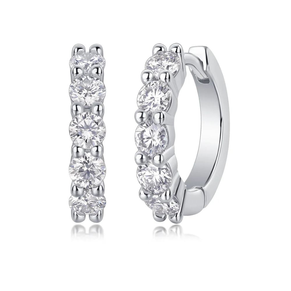 Round Cut Moissanite Classic Hoop Earrings For Women's