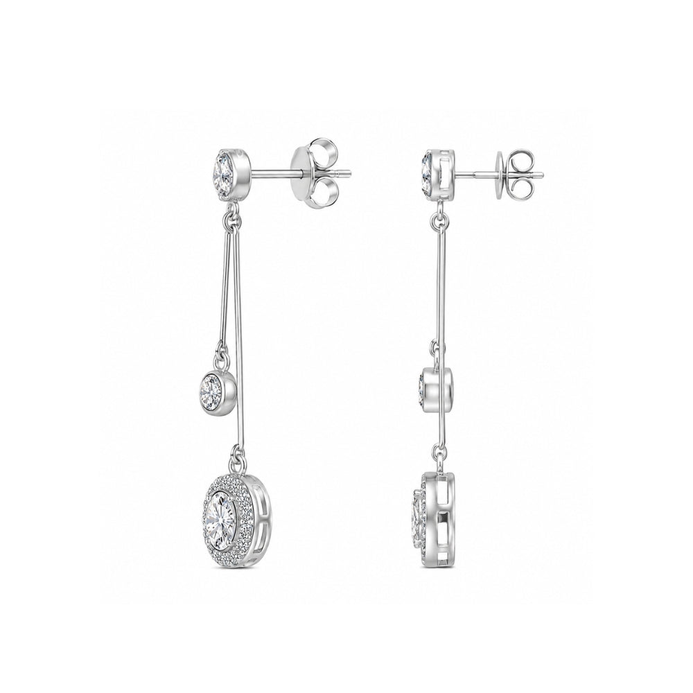 Moissanite Round Cut Classic Drop Dangle Earrings For Her