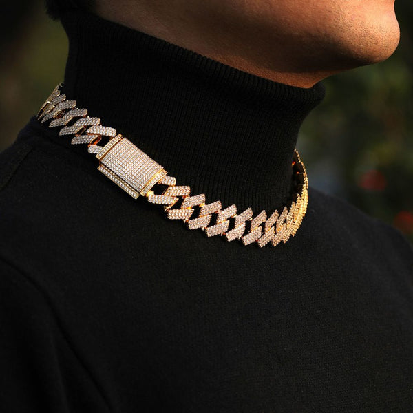 Lab Grown Diamond Round Cut Iced Out Cuban Chain For Men