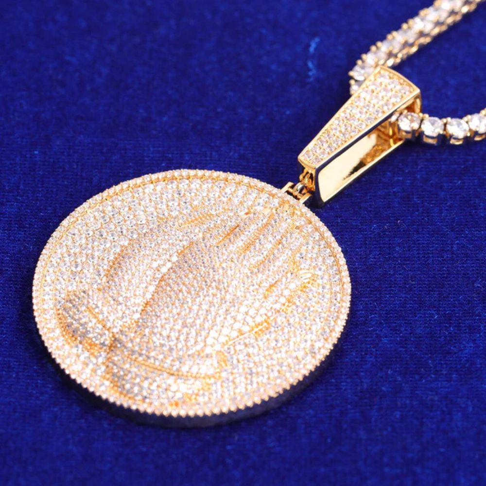 Round Cut Lab Grown Diamond Iced Out Hip Hop Pendant