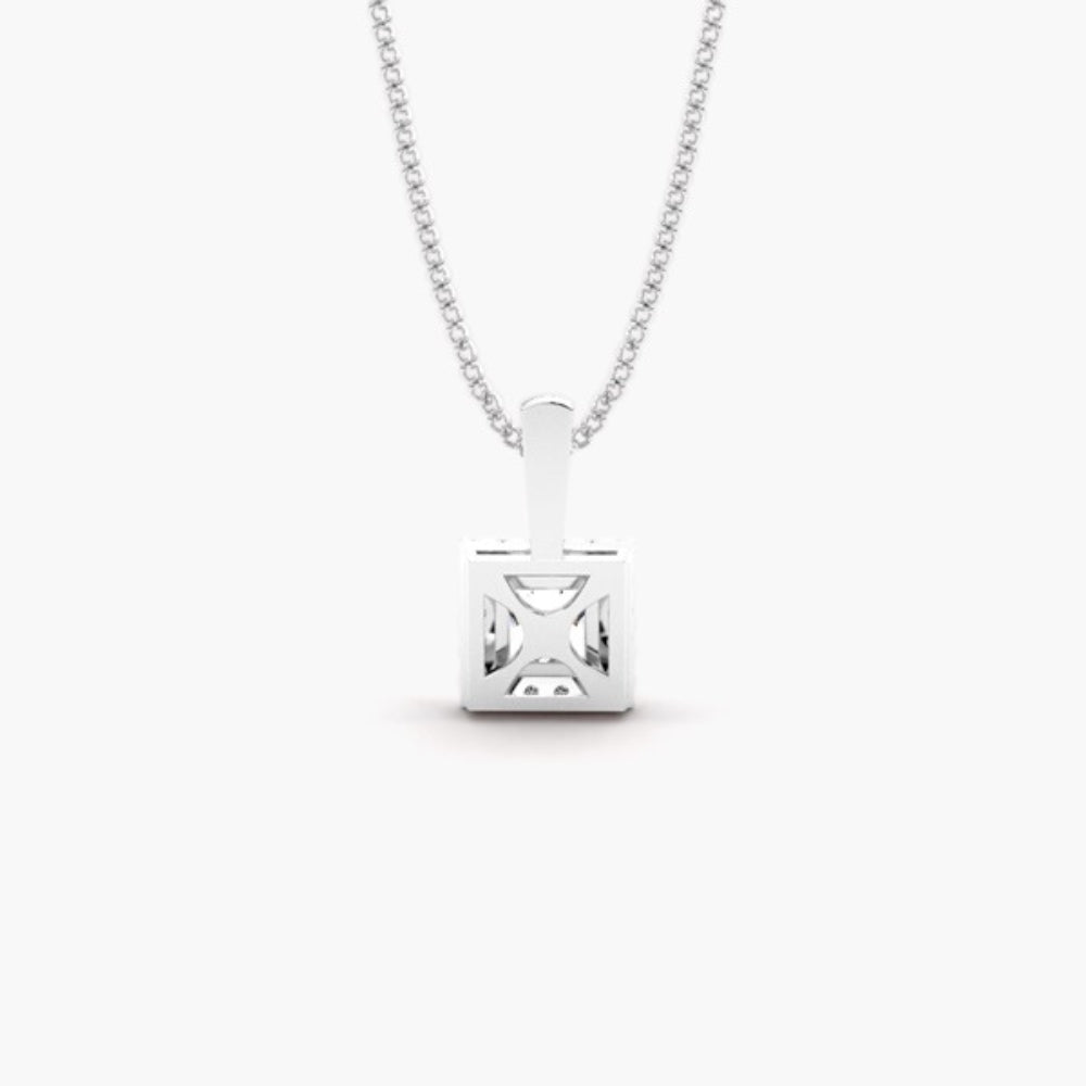 Princess Cut Bar Set Style  Moissanite Pendant