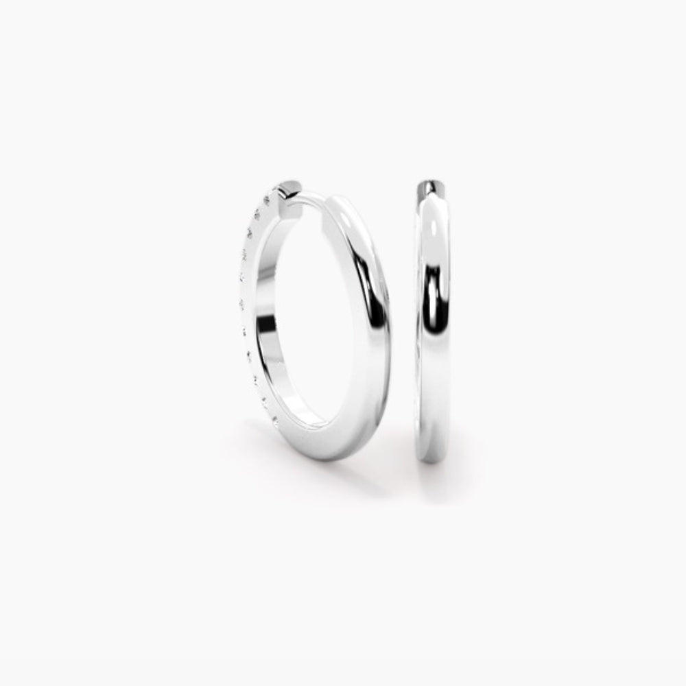 Classic Round Cut Moissanite Pave Set Inside Out Hoop Earrings