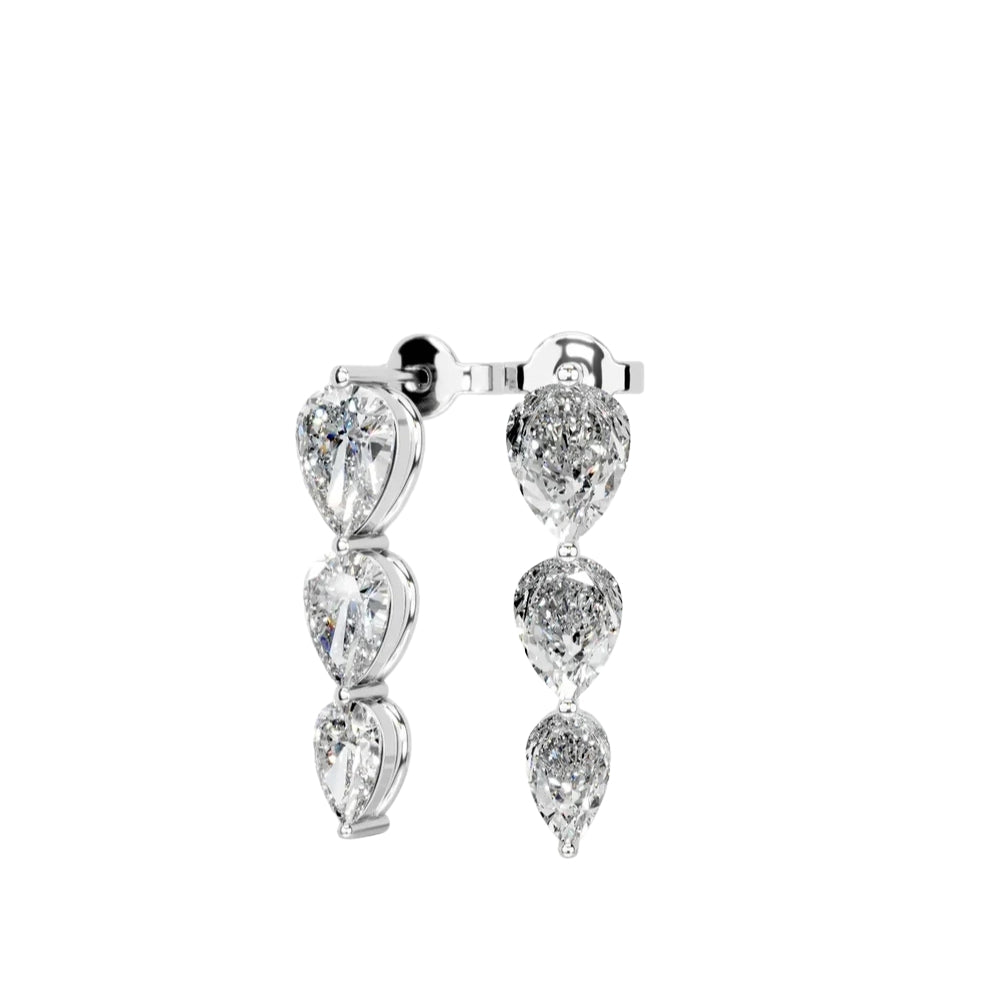Pear Cut Moissanite Drop Dangle Earrings For Anniversary Gift
