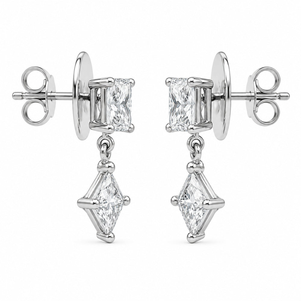 Princess Cut Moissanite Women's Earrings Anniversary Gift