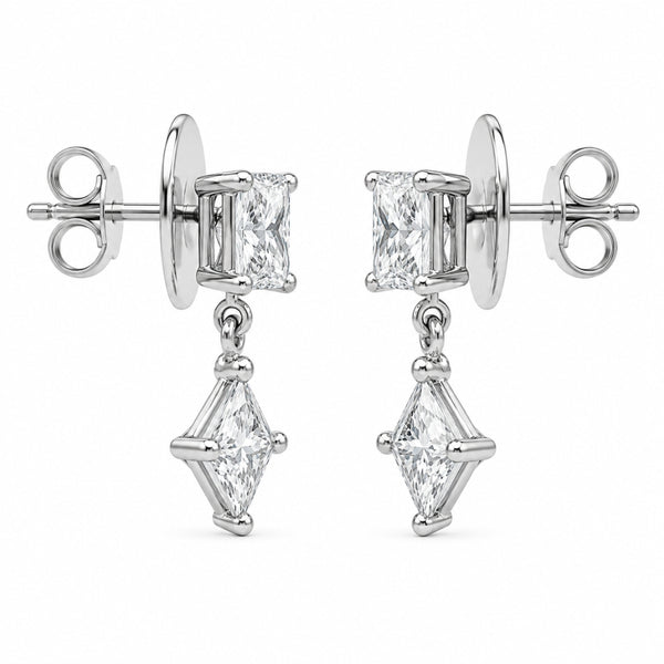 Princess Cut Moissanite Women's Earrings Anniversary Gift