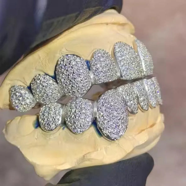 Colorless Moissanite Fully Iced Out Classic Grillz