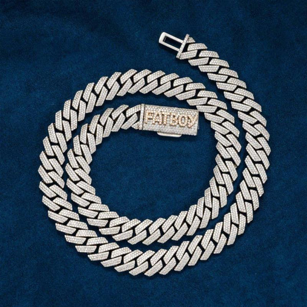 Iced Out Moissanite Diamond Custom Name Cuban Link Chain with 925 Sterling Silver Hip Hop jewelry