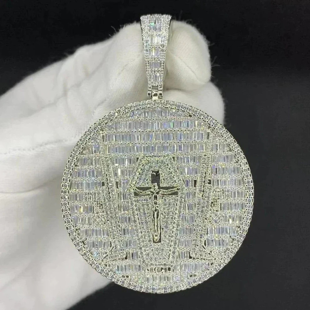 Jesus Gun Iced Out Moissanite Hip Hop Pendant For Men's