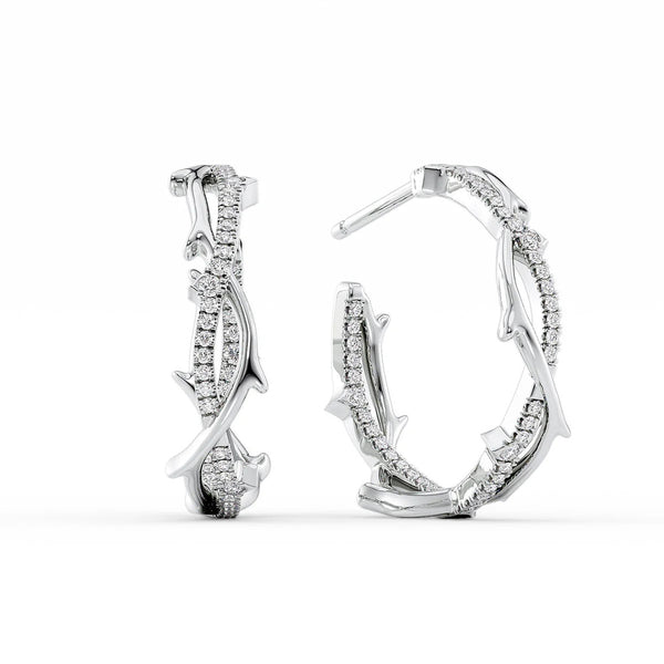 Thorn Moissanite Crisscross Huggie Hoop Earrings